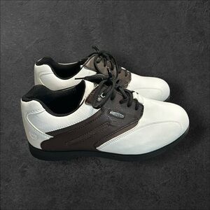 White & Brown Leather Golf Shoes – Size 9.5
